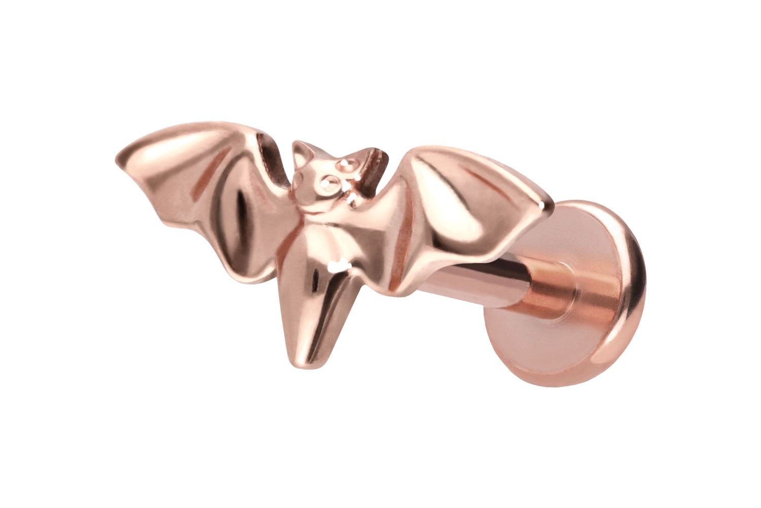 Titan Labret Piercing mit Push Fit FLEDERMAUS